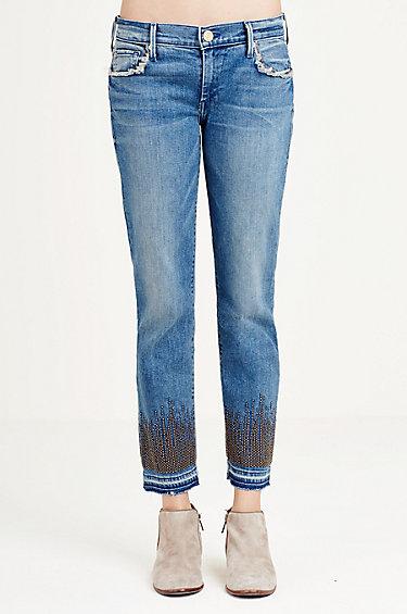 Cora Straight Crop Womens Jean | Gypset Blue | Size 23 | True Religion