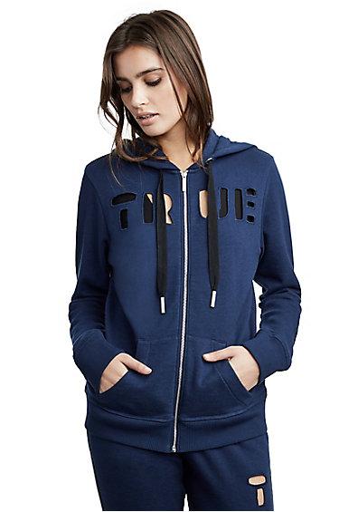 Womens Logo Cutout Hoodie | Monsoon | Size X Small | True Religion
