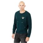 Core Metallic Pullover Crew Neck Mens Tee | Green | Size Small | True Religion