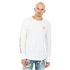 Mens Distorted Graphic Long Sleeve Shirt | White | Size X Small | True Religion