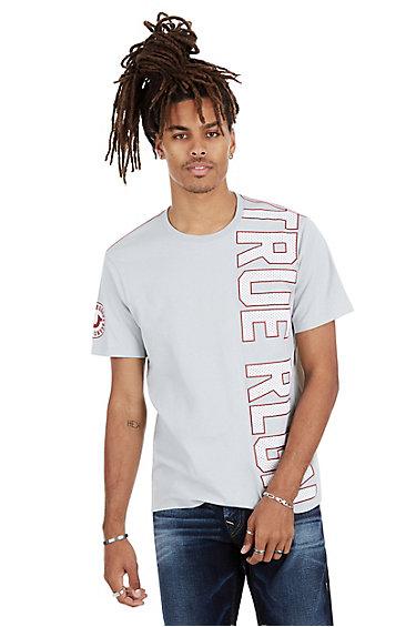 Mesh True Religion Crew Neck Mens Tee | Grey | Size X Small
