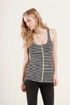 True Religion Mini Stripe Zip Womens Tank - Black
