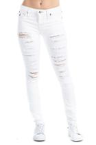 Women's Super Skinny Fit Distressed Jean | Optic White | Size 28 | True Religion