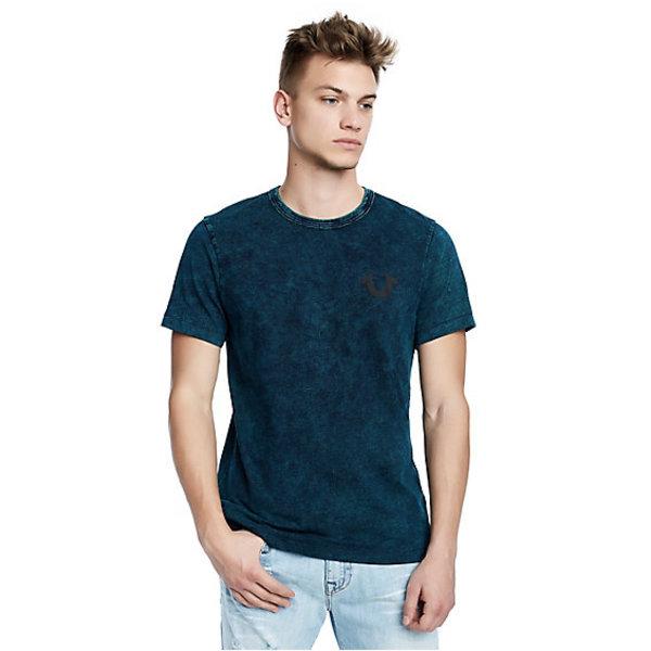 Mens Washed Indigo Tee | Blue | Size Medium | True Religion