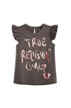 Toddler/little Kids Flutter Sleeve Shirt | Grey | Size 2t | True Religion