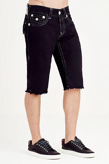 True Religion Straight Super T Cut Off Mens Short - Jet Black