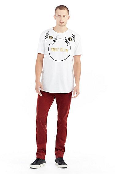 Mens Mixed Media Graphic Tee | White  | Size X Small | True Religion