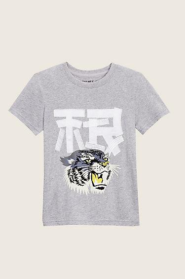 Tiger Toddler/little Kids Tee | Heather Grey | Size 7 | True Religion