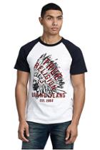 Men's Tomahawk Chief Raglan Shirt Tee | White/black | Size Small | True Religion