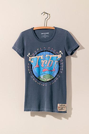 True Religion Love Scoop Neck Womens Tee - Navy