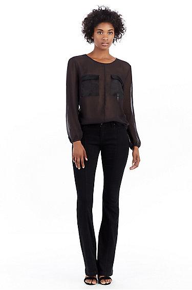 Nikki Mid Rise Flare Womens Jean | Dark Moonrock | Size 23 | True Religion
