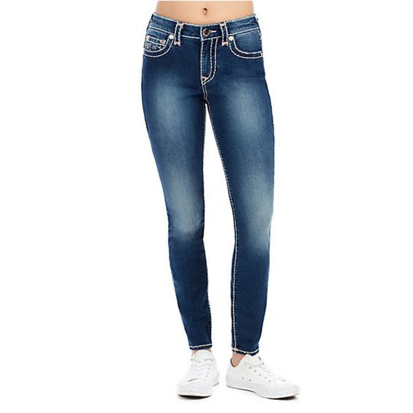 Jennie Curvy Mid Rise Skinny Super T Womens Jean | Prime Azure Blue | Size 26 | True Religion