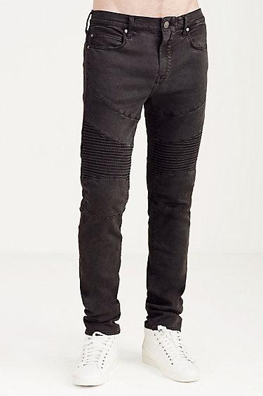 True Religion Rocco Skinny Moto Mens Jean - Onyx