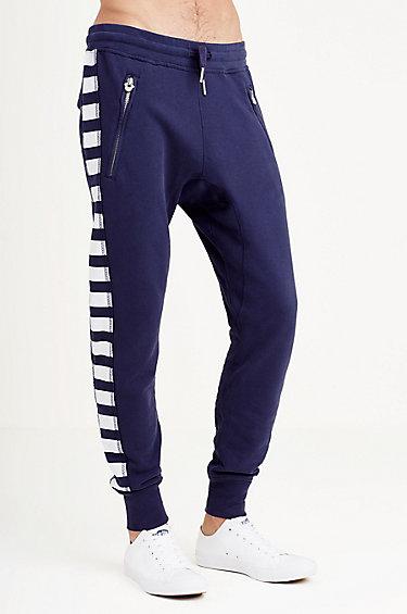 True Religion Stripe Mens Sweatpant - Rugby Blue