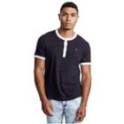 Contrast Henley Tee | Black/white | Size Small | True Religion