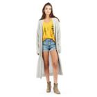 Womens Wool Longline Cardigan | Heather Grey | Size Small | True Religion
