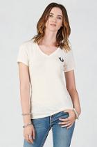 True Religion Hand Picked Classic Logo Womens T-shirt - Winter White