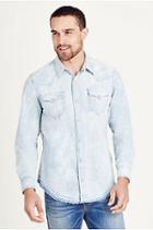 True Religion Ryan Western Triple Needle Mens Shirt - Pacific Waters