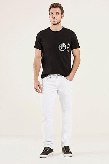 True Religion Geno Slim Ropestitch Mens Jean - Optic White