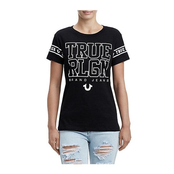 Women's True Pride Crew Neck Tee | Black | Size Xx Small | True Religion