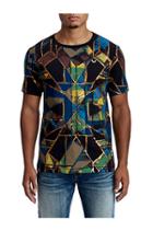 Mens Metallic Stained Glass Graphic Tee | Black | Size Small | True Religion