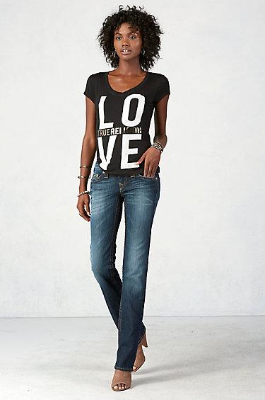True Religion Hand Picked Straight Womens Jean - Lost Lagoon