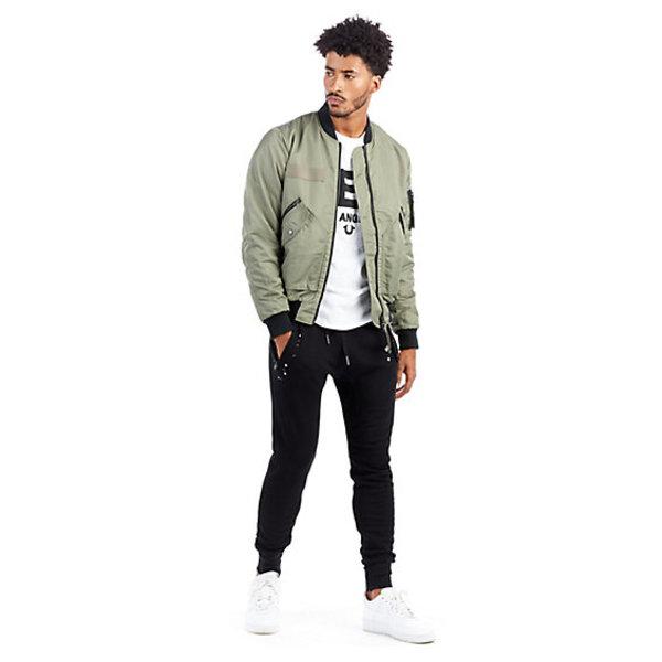 Mens Classic Bomber Jacket | Army | Size Medium | True Religion