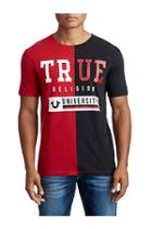 Men's Uni Split Crew Neck Tee | Black/red | Size X Small | True Religion