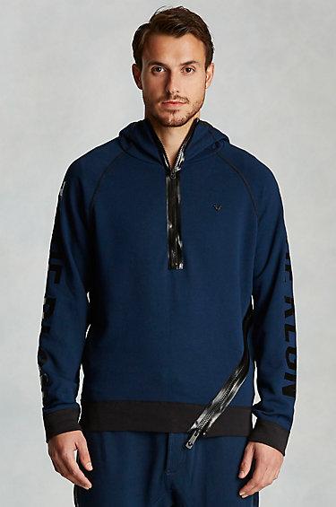 True Religion Funnel Zip Mens Pullover - Navy