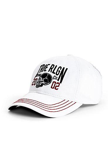 Mens Skull Baseball Cap | White | True Religion