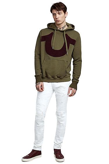 Rocco Destroyed Skinny Mens Jean | Optic White | Size 28 | True Religion
