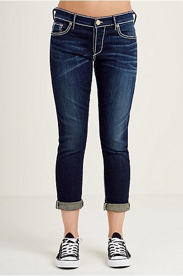 True Religion Liv Relaxed Skinny Super T Womens Jean - Shady Blue