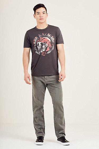 Geno Slim Jacquard Mens Jean | Green | Size 30 | True Religion
