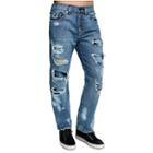 Mens Destroyed Super T Ricky Straight Jean W/ Flap | Marshland | Size 29 | True Religion