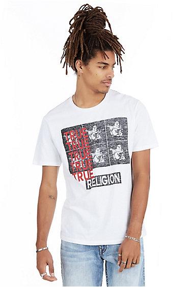 Buddha Crew Neck Mens Tee | White | Size Small | True Religion