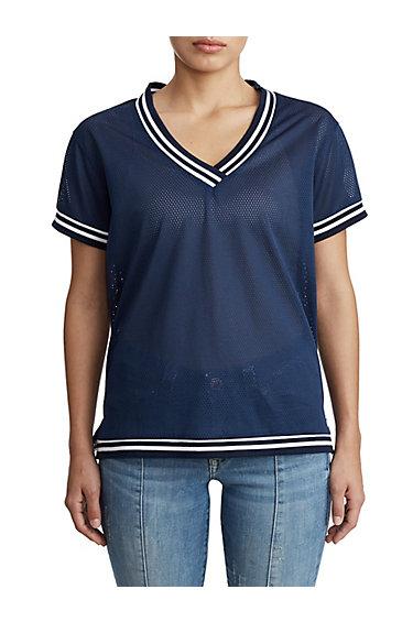 Womens Mesh Top | Navy | Size X Small | True Religion