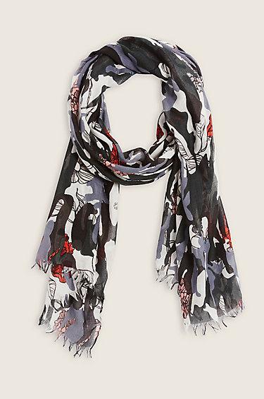 True Religion Camo Floral Scarf - Multi