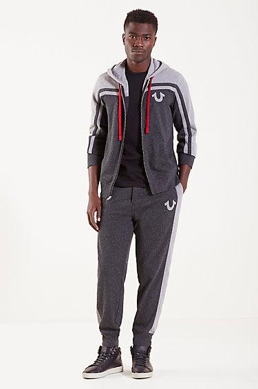 True Religion Horseshoe Contrast Mens Jogger - Black/grey