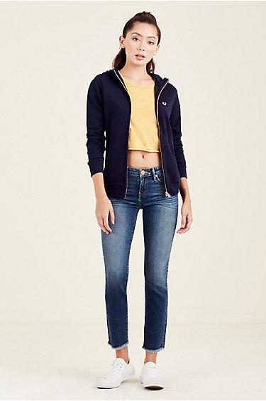 Sara Cigarette Crop Womens Jean | Eternal Indigo | Size 27 | True Religion