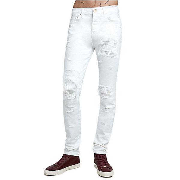 Rocco Destroyed Skinny Mens Jean | Optic White | Size 32 | True Religion