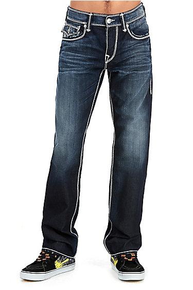 Men's Straight Fit Mega T Jean | Revolver Draw | Size 34 | True Religion
