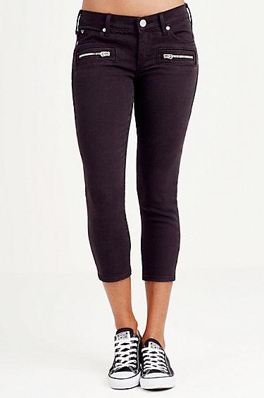 Casey Moto Womens Capri | Black | Size 23 | True Religion