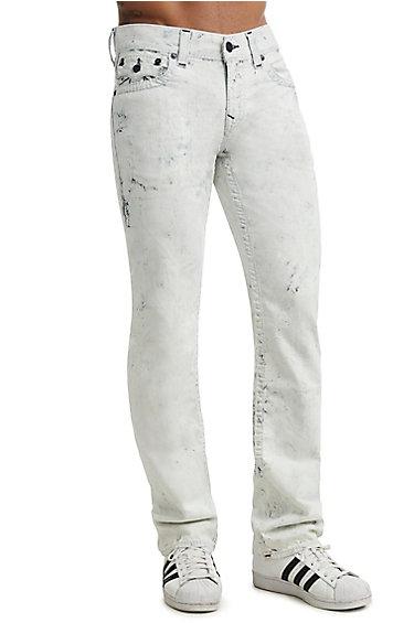Men's Straight Fit Acid Wash Big T Jean | Exvl Indigo Horizon | Size 27 | True Religion