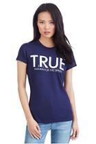 Women's Clean True Crew Neck Tee | Navy | Size X Small | True Religion