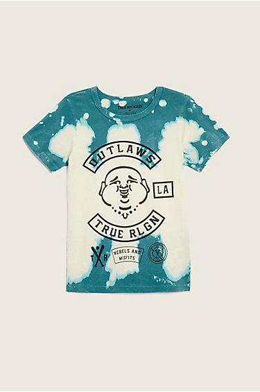 Circle Buddha Kids Tee | Peacock | Size Medium | True Religion