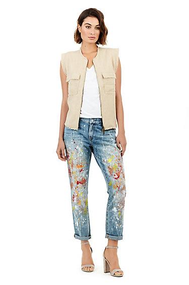 Cameron Slim Boyfriend Womens Jean | Pop Art | Size 23 | True Religion
