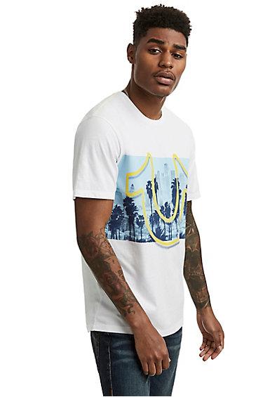 Men's U Scape Crew Neck Tee | White | Size X Small | True Religion