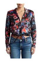Womens Deep V Front Tie Blouse | Size X Small | True Religion