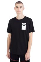 Deboss Tee Crew Neck Mens Tee | Black | Size Medium | True Religion