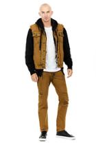 Mens Distressed Dylan Vest | Tobacco Trail | Size X Small | True Religion